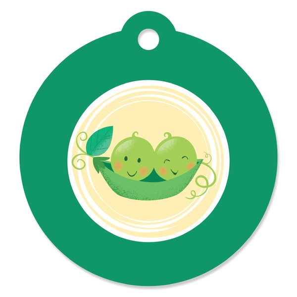 Big Dot of Happiness Double The Fun - Twins Two Peas in a Pod - Baby Shower or First Birthday Party Favor Gift Tags (Set of 20)