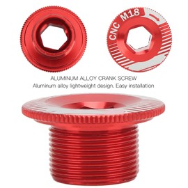 VGEBY Bicycle crank screws, M18 bicycle crank mounting screw, aluminium alloy, bicycle crank screw, wear-resistant bicycle crank screw (crank cover M18 red), bicycles