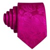 YOHOWA Hot Pink Tie for Men with Tie Clip Paisley