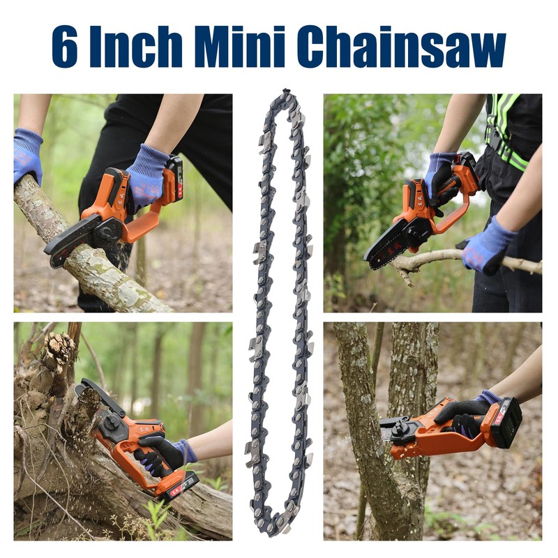 6 Inch Mini Chainsaw Chain – 1/4" LP Low-Profile .043