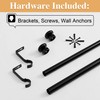 RYB HOME Black Curtain Rod for Window, 1" Rustproof Telescoping
