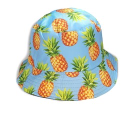Vera Tucci Funky Print Patterned Summer Bucket Hats Adults Men's Women's Hat One Size SS23 (Pineapples 18/31)