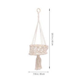 Kisangel 1pc Flower Pot Hanging Basket Cotton Rope Hanging Plant Holder Green Plant Pot Hanging Plant Rope Cotton Rope Hanging Planter Boho Plants Green Plants Bamboo White Hanger Manual