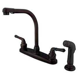 Kingston Brass KB755SP Magellan High Arch Kitchen Faucet with Sprayer, 7-Inch, Oil Rubbed Bronze