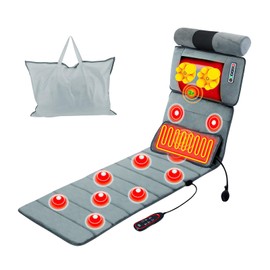 ComfyElect Full Body Massage Mat with Heat, 10 Motors Vibration Massage Chair Pad with 3 Timer Settings, Multifunctional Full Body Relaxation Seat Back Massager for Bed Sofa Chair