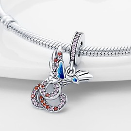 Pandach Women's Charm Pendant for Bracelet, 925 Sterling Silver, Charms Beads, Fits Bracelet and Necklace, Compatible with European Bracelets for Women and Girls, Sterling Silver