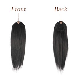 FESHFEN Ponytail Extensions with Drawstring Long Straight Braid Ponytail Hairpiece Straight Hair Extensions Synthetic Drawstring Ponytail Extension for Women 30 cm Natural Black