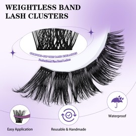 B&Q Wispy Lash Cluster B19 Eyelash Cluster 156PCS Cluster Eyelash Extension