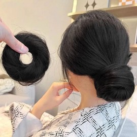 Beauty Bun Hair Black Hairband Tripe Wig (WFITCM4) / 뷰티 올림머리 블랙 헤어밴드 곱창 가발 (WFITCM4)