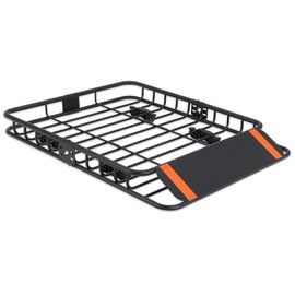 Roof Rack Cargo Basket,Rooftop Cargo Carrier,Heavy-Duty 200 Lbs Capacity Universal Roof Rack Baske with Extension for Cars & Suvs - Perfect for Traveling, Camping - Steel Construction