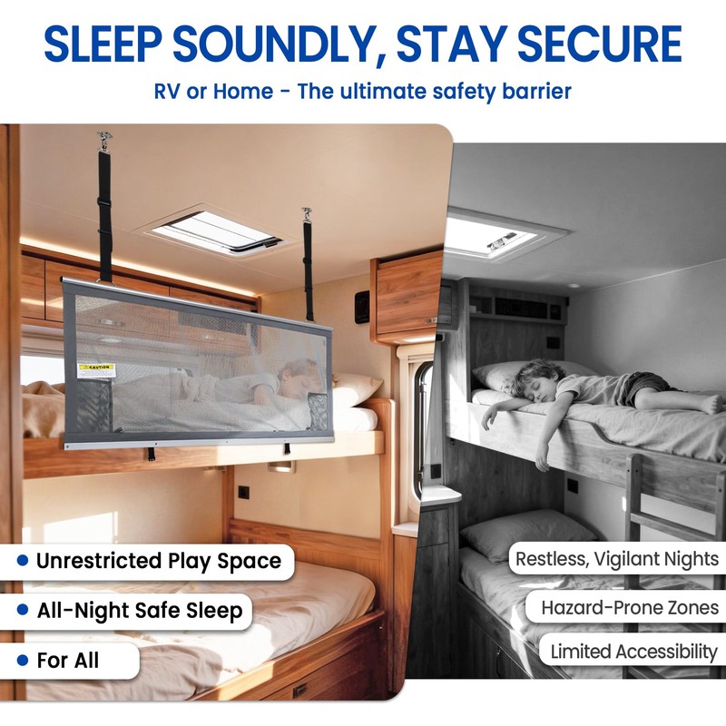 Gloppers 59" x 22" Aluminium Frame RV Bunk Bed Safety
