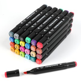 Dabo&Shobo 24 Colors Drawing Markers, Dual Tip Art Markers, Coloring Marker For Adult Sketching And Coloring