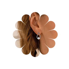 Allereyae Vintage Crystal Pearl Dangle Earrings Faux Pearl Stud Earrings CZ Rhinestone Earrings Gold Minimal Cz Earrings Jewelry for Women