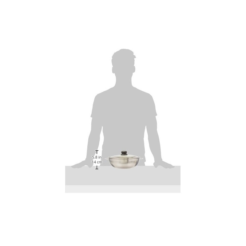 SPT HK-4200B Pot with Glass Lid, Stainless Steel, 3.5 L