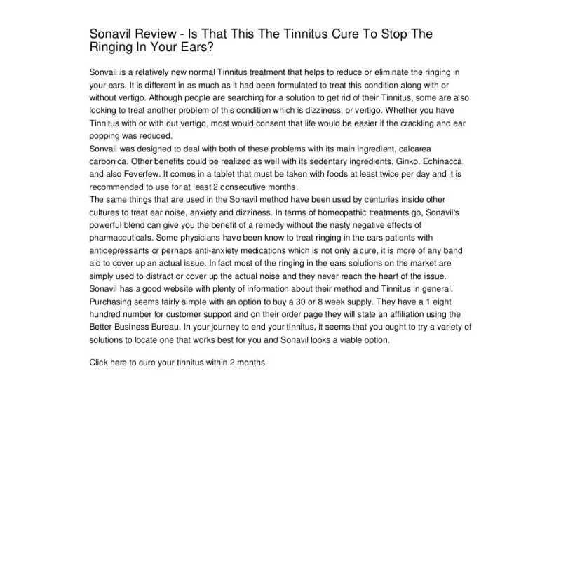 Sonavil Tinnitus Relief Safe and Effective Homeopathic Solution 2 Pack