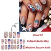 4th of July Press on Nails Medium Square Fake Nails