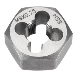 sourcing map Hex Threading Die M9 x 0.75 Metric Thread Right Hand High Speed Steel Rethreading Fixed Die Screw Cutting Tapping Repair Tool