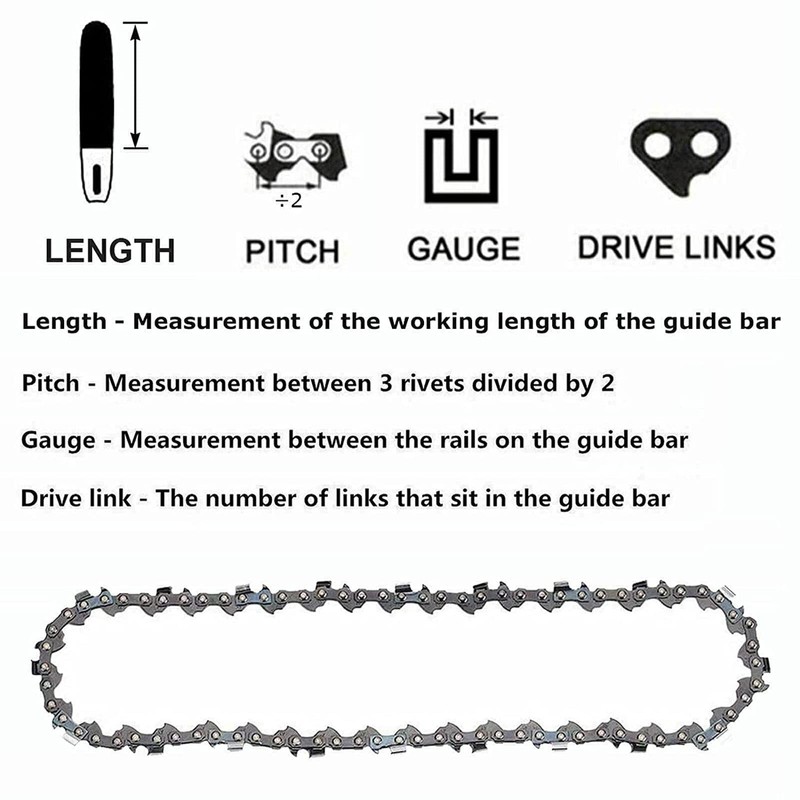 3PCS Semi Chisel Chainsaw Chain Blade Saw Replacements 14''L 3/8''LP