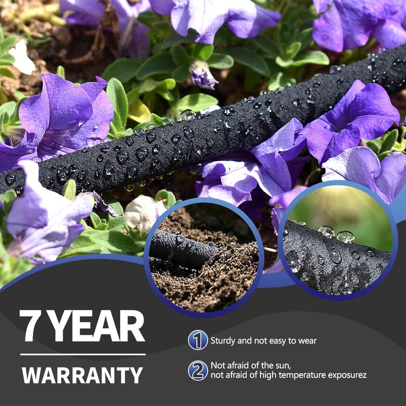 Soaker Hose 100 FT for Garden Beds, 1/2’’ Rubber Garden