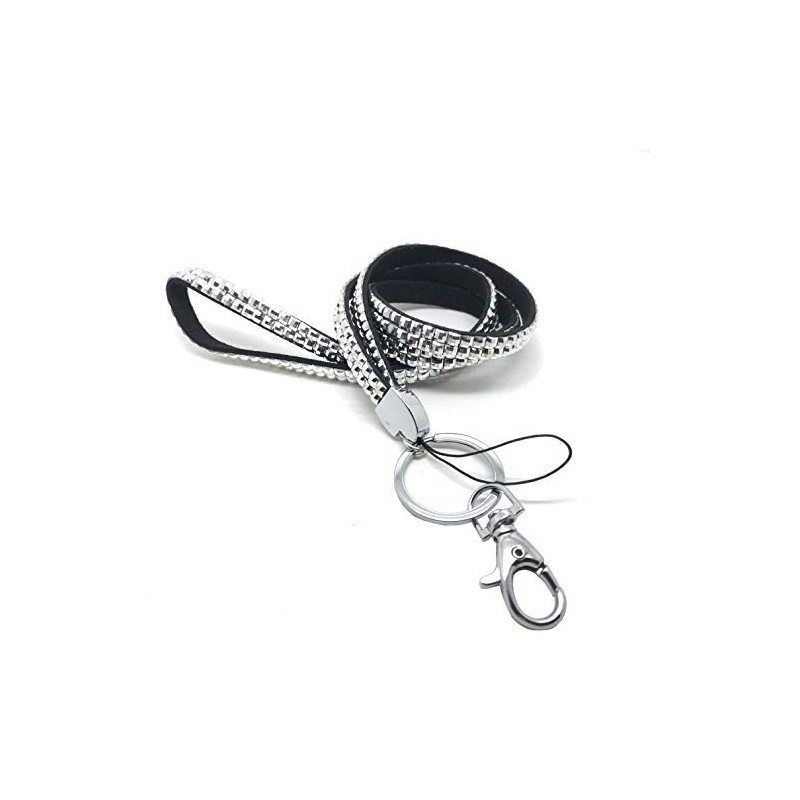 PCL Media ltd® New Silver Bling Diamante Rhinestone Sparkly Lanyard