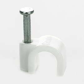 BG Electrical Round Cable Clips, Pack of 50, White, 6 mm