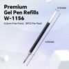 WRITECH W-1156 Gel Pen Refills: 0.5mm Fine Point, Black Ink,
