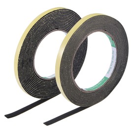 MECCANIXITY Sealing Foam Tape 8mm Wide 1mm 2mm Thick 5m/16.4ft Long, Self Adhesive Weather Strip for Window Door Insulation 2in1 Set