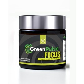 GreenPulse Focus Nootrópico y Suplemento para la Concentración Sin Cafeína - Con L-Teanina, Bacopa Monnieri, Rhodiola, Ginseng, ALCAR y Magnesio, 60 C