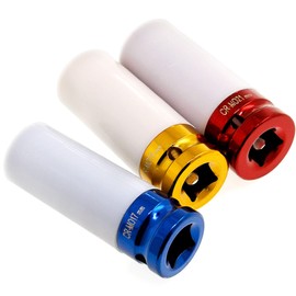 ENET 1/2" Drive Thin Wall Deep Impact Wheel Lug Nut Socket Set 17mm 19mm 21mm