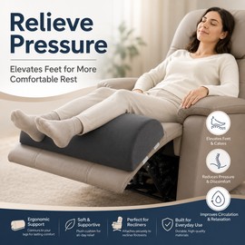 Ergonomic Foot Pillow for Sleep & Rest – Polyester/Cotton Leg Support Cushion for Bed, Sofa & Chair