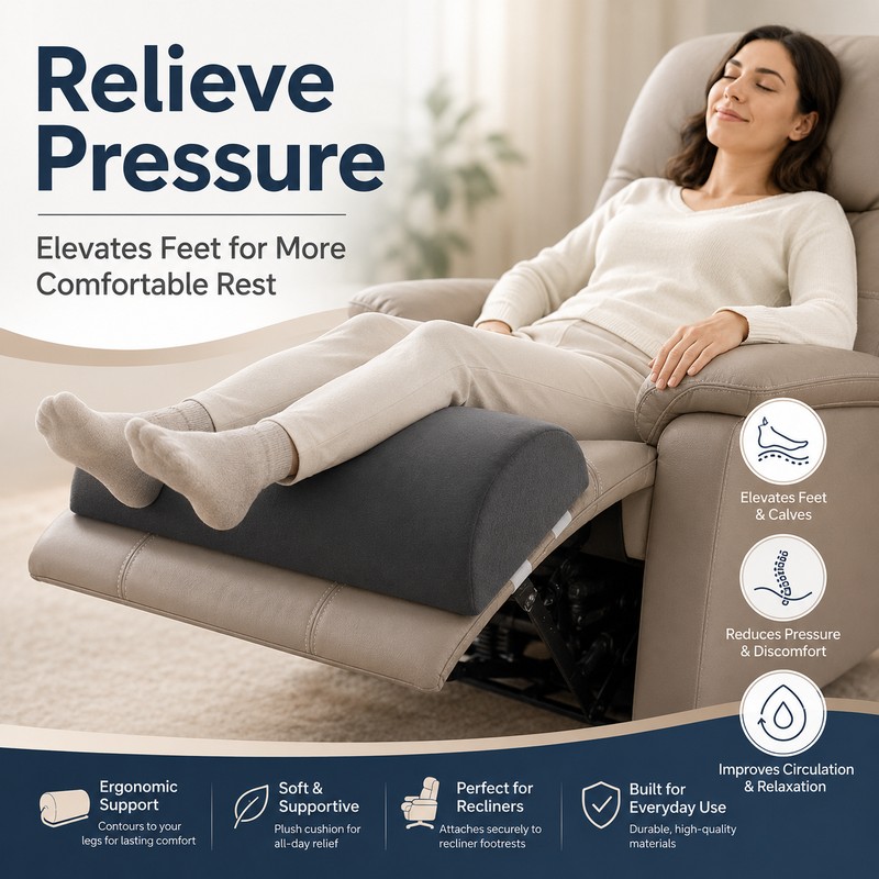 Ergonomic Foot Pillow for Sleep & Rest – Polyester/Cotton Leg