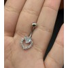 Belly Button Ring 14 Gauge Double Heart Belly Button Ring