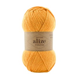 Alize Wooltime Knitting Yarn 100 g 75% Wool Oeko-Tex 100 Crochet Yarn Choice of Colours Colour: 423 Saffron Yellow