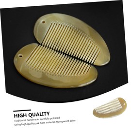 Healvian Wide Tooth Horn Hair Comb for Hair Straightening Massage Anti-static Hairdressing Tool Suitable for Family