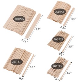 1000Pcs Waxing Sticks Set, 5 Style Wax Wood Body Hair Removal Sticks Applicator Spatula for Hair Removal, Spa and Home Usage