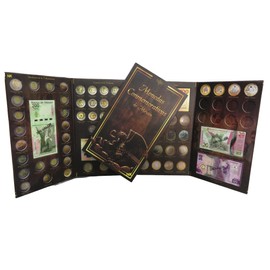 Numart Album para Monedas DE 5 Y 20 Pesos Billetes DE 20, 100, Y 200 México con Funda
