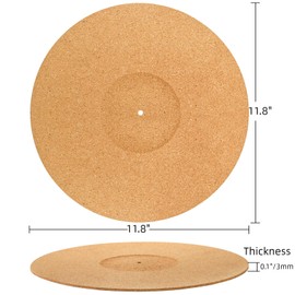 ZOOFOX 6 Pack Turntable Mats, Vintage Recessed Platter Slipmat for Vinyl Record Player, Professional Tuning Equipment Improve Sound, Cork Record Mat for Standard 12" Turntable Platters