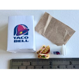 USAminiature 1:12 handmade bags Dollhouse Miniature subway taco bell in-n-out Dunkin donuts - taco bell set