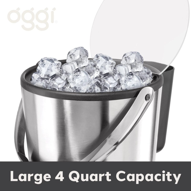 Oggi Insulated Ice Bucket, 4 Quart / 3.8 L, Stainless