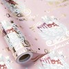 RUSPEPA Christmas Wrapping Paper Roll, Mini Roll, Pink Gold Foil
