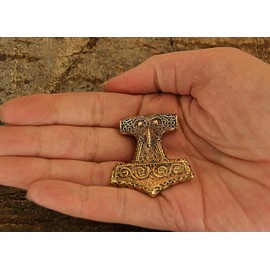 Kiss of Leather Thor's Hammer Pendant Bronze No. 57, Bronze, No Gemstone