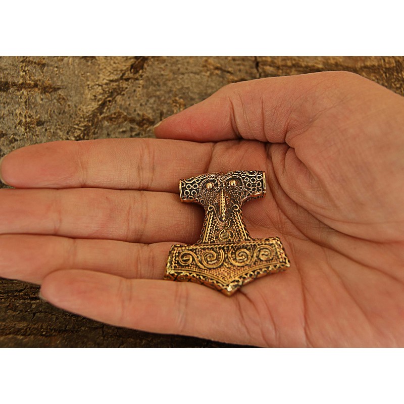 Kiss of Leather Thor's Hammer Pendant Bronze No. 57, Bronze,