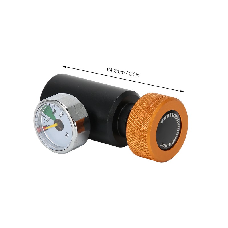 CO2 Refill Adapter Connector Valve ASA with 3000psi Pressure Gauge