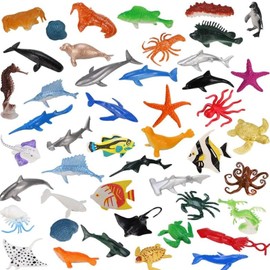 56PCS Sea Animals Toys for Kids, Under The Sea Creatures, Plastic Fish and Marine Life Figures, Educational Animal Toys for Toddlers, Sea Life Play Set for Children