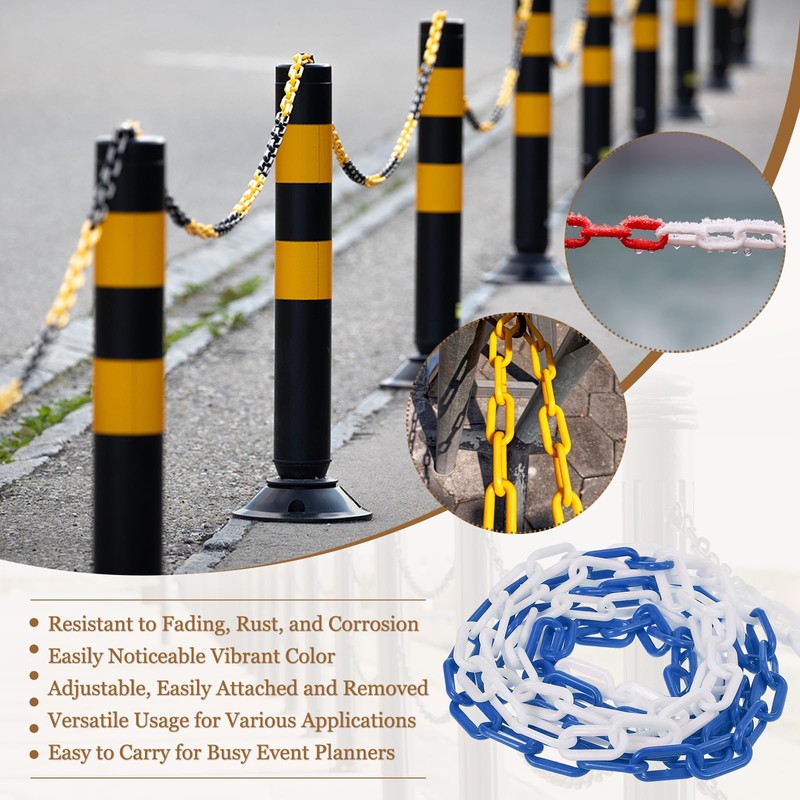 sourcing map Plastic Chain 20 FT/6.1 M, Safety Chain Blue