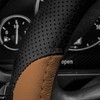 FH Group Universal Fit Perforated Genuine Leather Steering Wheel Cover