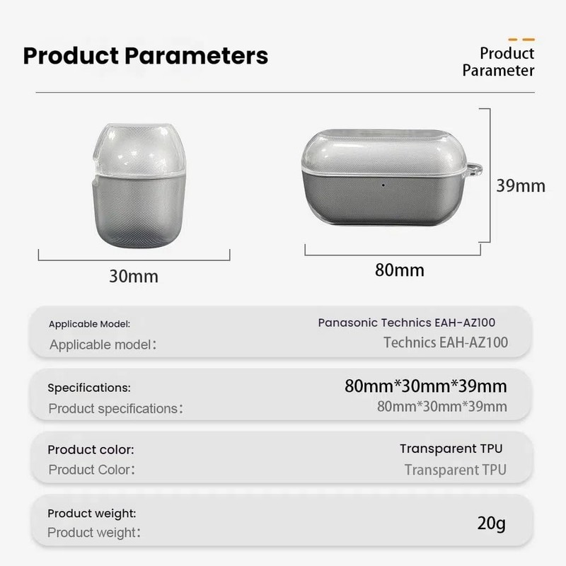 FTRONGRT Case Compatible with Technics EAH-AZ100, Soft TPU, Scratch-Resistant Protective