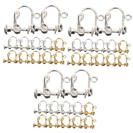 TEHAUX 3sets Earring Diy Accessory Clip-on Earring Converter Backs Screw on Findings Perfect for Pierced Clip-on 12pcs*3