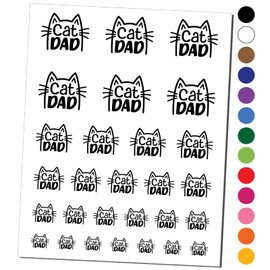 Cat Dad Temporary Tattoo Water Resistant Fake Body Art Set Collection - Black (One Sheet)