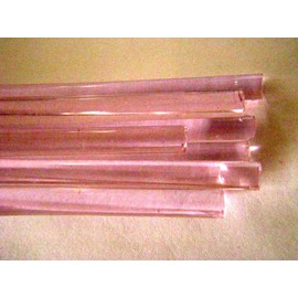 Devardi Glass Boro Rods, 1 lb, COE 33, Transparent Pink Borosilicate Solid Rods